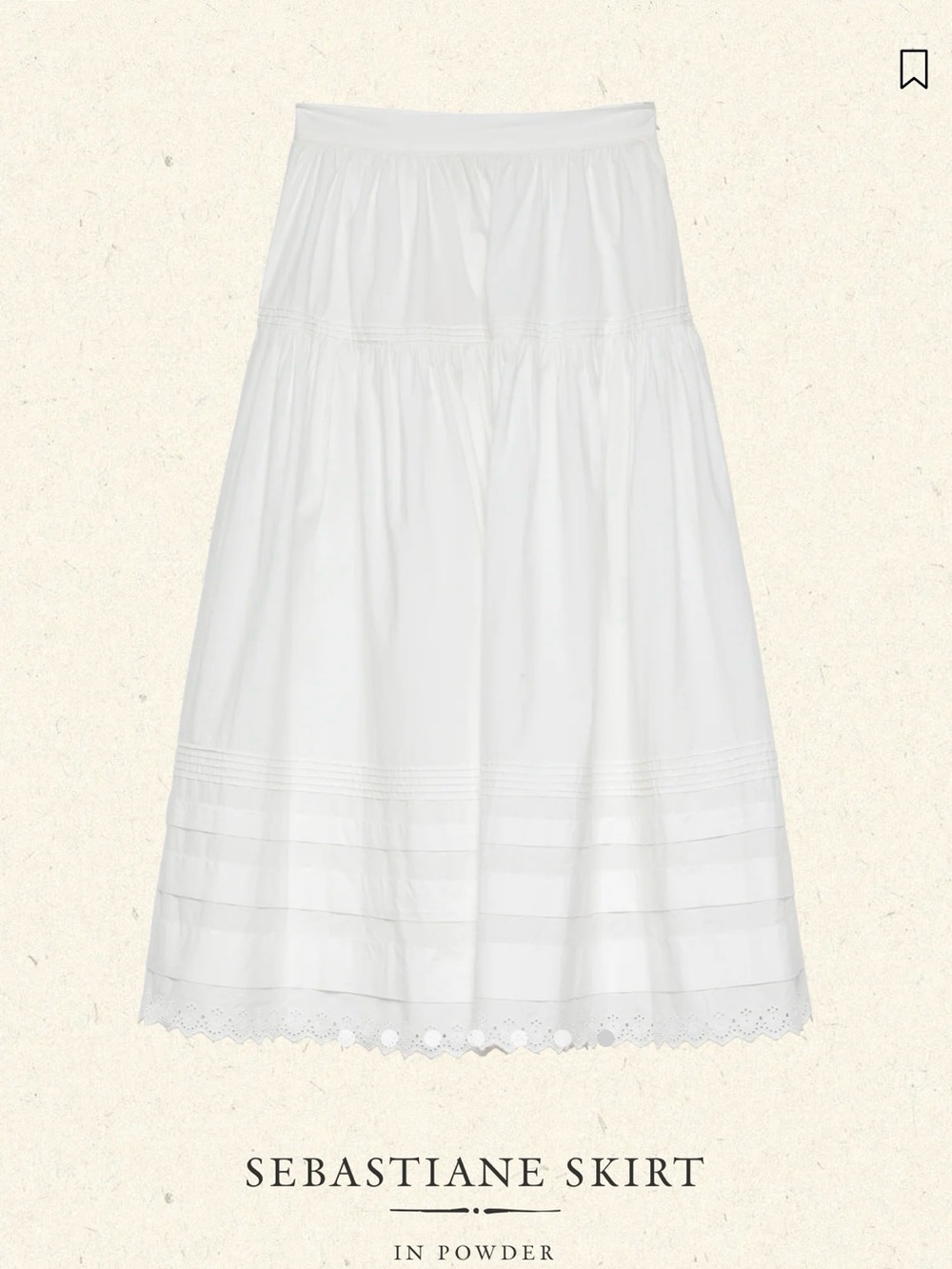 Doen Sebastiane White Cotton Midi Skirt
